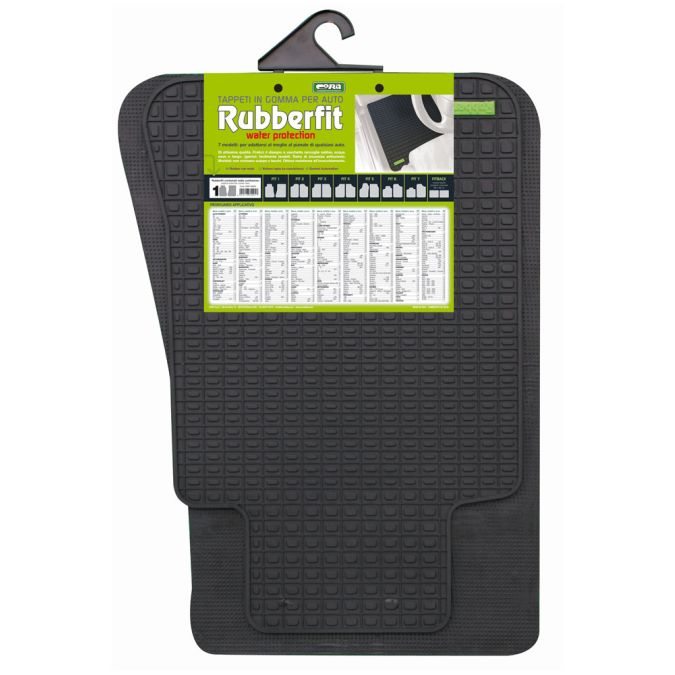 Coppia Tappeti Anteriore in Gomma Rubberfit Colore Nero Fit-1 Cora 134001