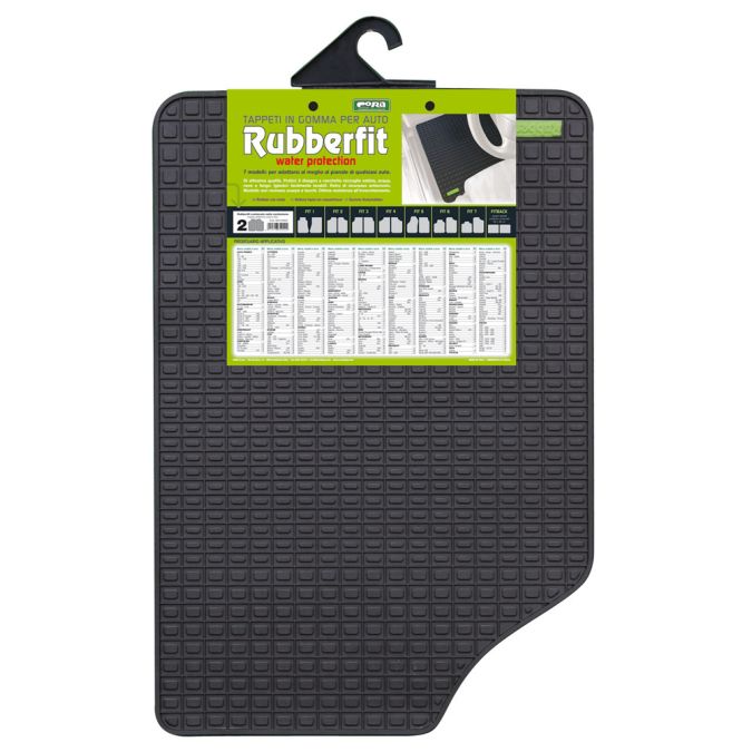 Coppia Tappeti Anteriore in Gomma Rubberfit Colore Nero Fit-2 Cora 134002
