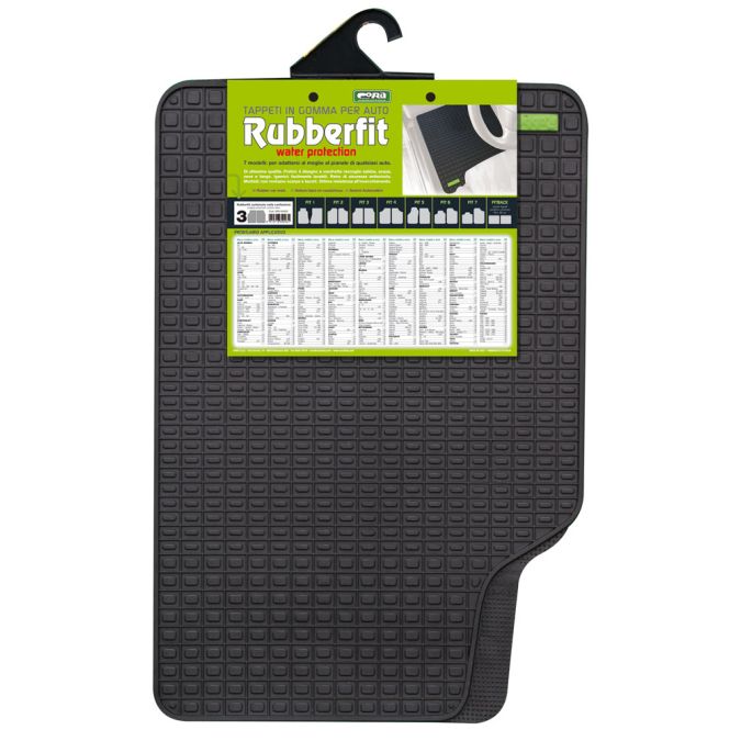 Coppia Tappeti Anteriore in Gomma Rubberfit Colore Nero Fit-3 Cora 134003