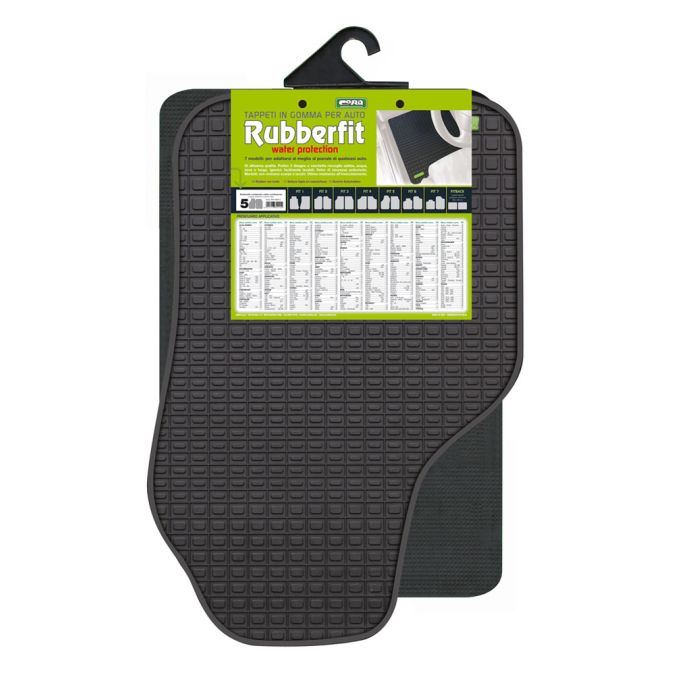 Coppia Tappeti Anteriore in Gomma Rubberfit Colore Nero Fit-5 Cora 134015