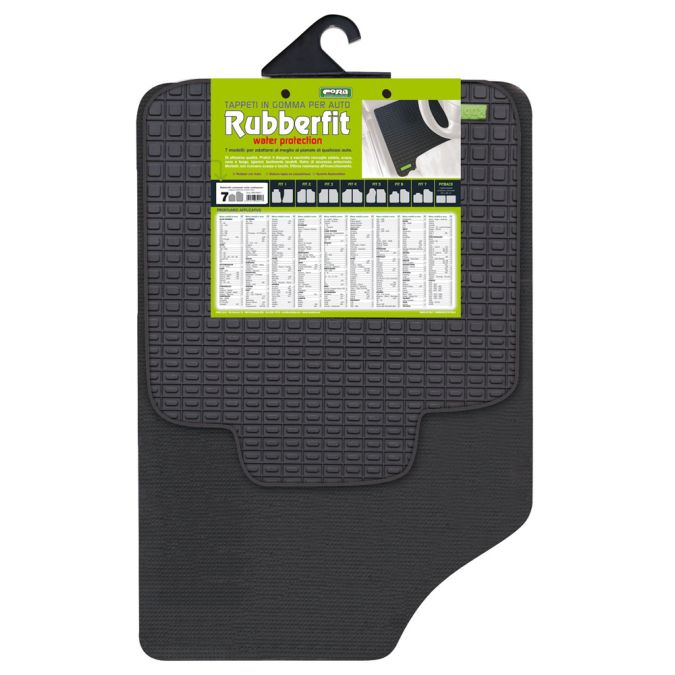 Coppia Tappeti Anteriore in Gomma Rubberfit Colore Nero Fit-7 Cora 134017