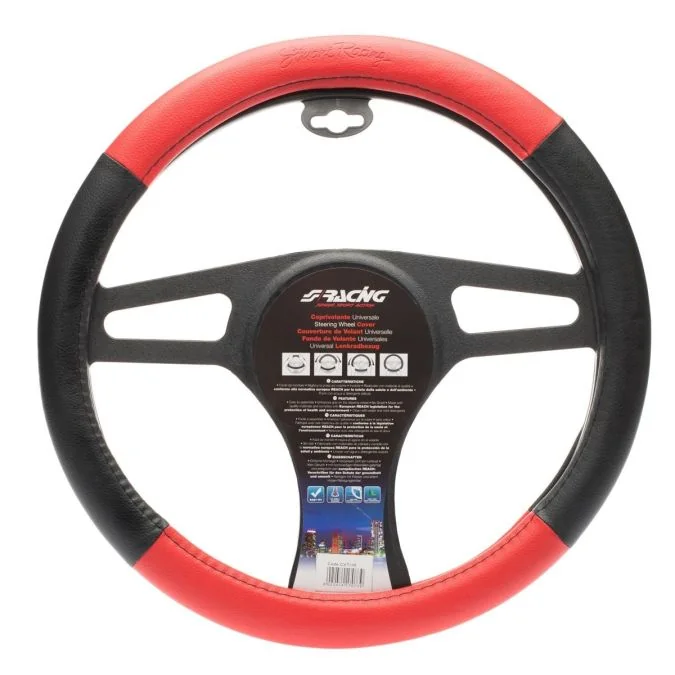 Coprivolante Trophy 1 in Ecopelle Rosso e Nero Liscia Simoni Racing Cvt/1R