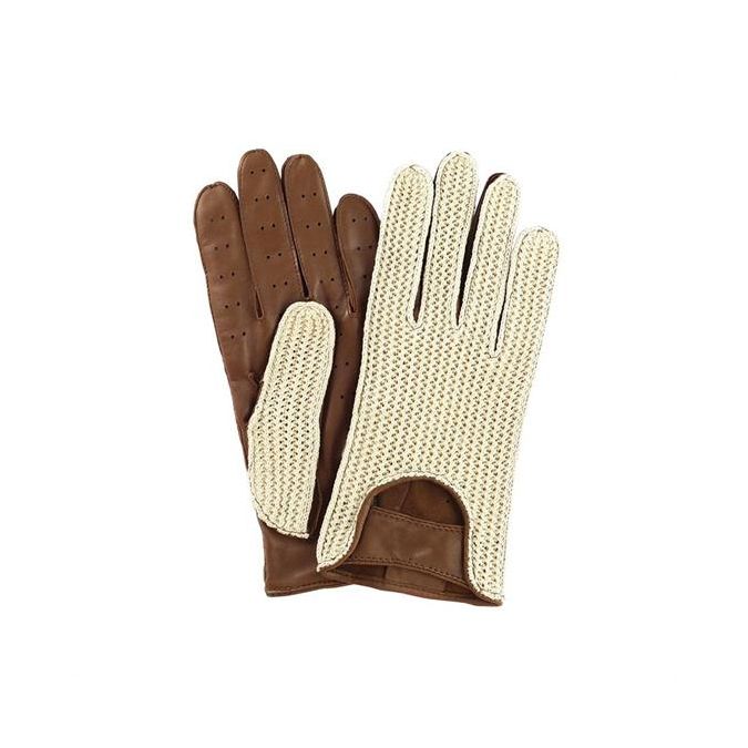 Guanti Vintage Marroni con Rete Tg. L Simoni Racing Gv2L