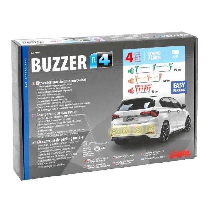 Kit 04 Sensori Parcheggio Posteriori per Auto 12V Buzzer R4 Lampa 74499