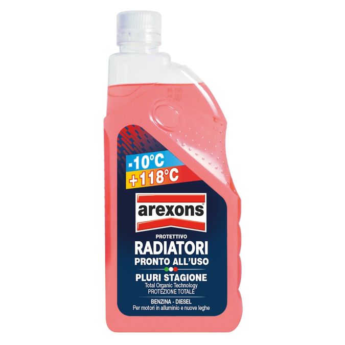 Liquido Protezione Radiatore Pluristagionale 1 Litro Rosso -10C° Arexons 8060