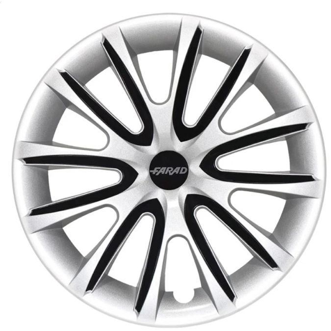 Set 4 Copricerchi Universali Farad 14'' Bicolor Alluminio e Nero Farad 24014Gr