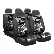 Coprisedili Anteriori e Posteriori Nero Tessuto Mimetico Bianco Simoni Racing Csr/Gcw