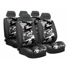 Coprisedili Anteriori e Posteriori Nero Tessuto Mimetico Bianco Simoni Racing Csr/Gcw