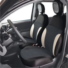 Coprisedili Foderine Anteriori Personalizzati Fiat Pandina 24˃ Tess. Misto Cotone Nero/Crema Cora 129187
