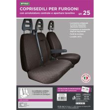 Coprisedili per Furgone Tg Sp25 Tessuto Cotone Trapuntato Antracite Cora 1702561