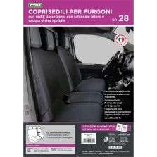 Coprisedili per Furgone Tg Sp28 Seduta Divisa Tess. Poliestere Nero Cora 1702801