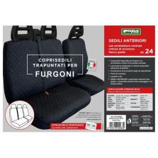 Coprisedili per Furgoni Tg Sp24 Tessuto Cotone Trapuntato Nero Cora 1702463