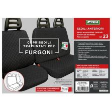 Coprisedili Trapuntati per Furgone Tg Sp23 Tessuto Cotone Nero Trapuntato Cora 1702393