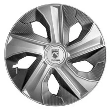 Set 4 Copricerchi Universali Blade Argento Opaco-Antr.Carbon 15'' Momo Mc0115
