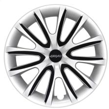 Set 4 Copricerchi Universali Farad 14'' Bicolor Alluminio e Nero Farad 24014Gr
